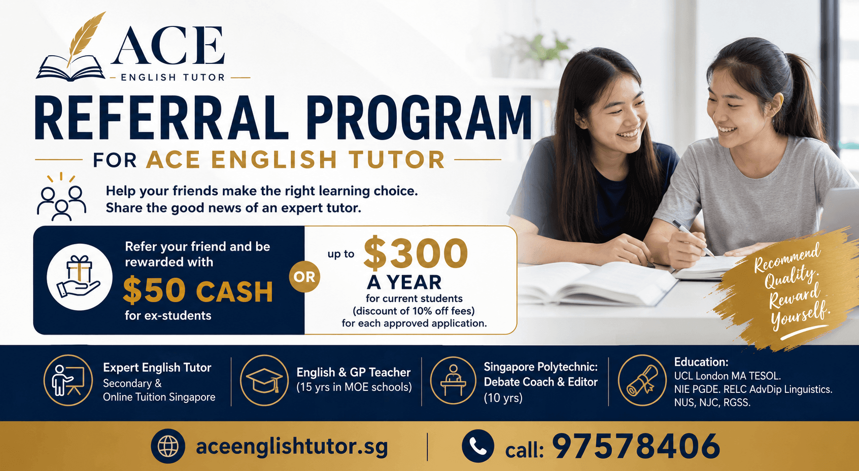 ACE English tutor Singapore – experienced MOE teacher helping students score A1, ACE English student reviews – O Level and PSLE testimonials Singapore